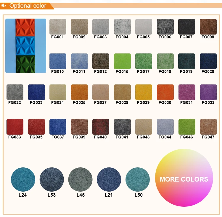 Soundproofing Materials Wall Decor Panels DECOR PANEL WALL Pet Felt Acoustic Panel for Home Cinema Studio Booth