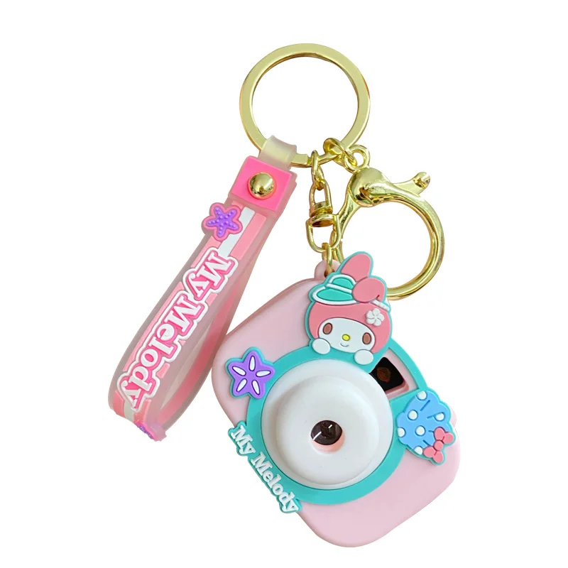 2022 Wholesale Fashion genuine Sanrio Led Light Pendant Gift Luminous Projection Camera Keychain