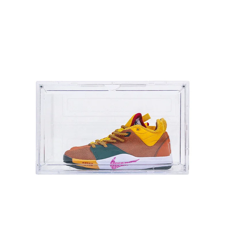 
Side Open Magnetic Flip Cover Plastic Sneaker Transparent Moisture-proof Storage Shoe Boxes 