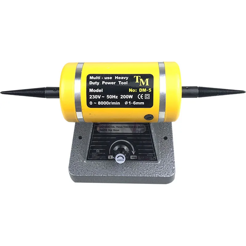 TMDM-5 Double Head Bench Cloth Wheel Polishing Machine 200W Stepless Speed Regulation Bench Lathe Buffing Jewelry Polisher