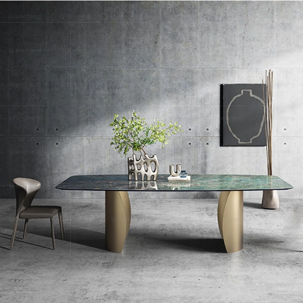 China online furniture store dining table with bronze base tianjin decent 63 modern oval stone dining table w/ bronze carbon