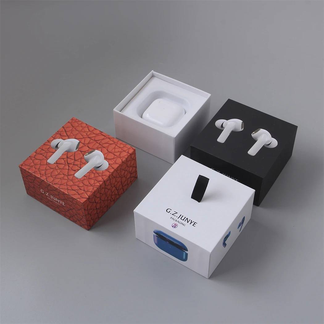 Hot customized Logo luxury strap watch earphones hair extension display wood mini bluetooth print paper headset gift boxes