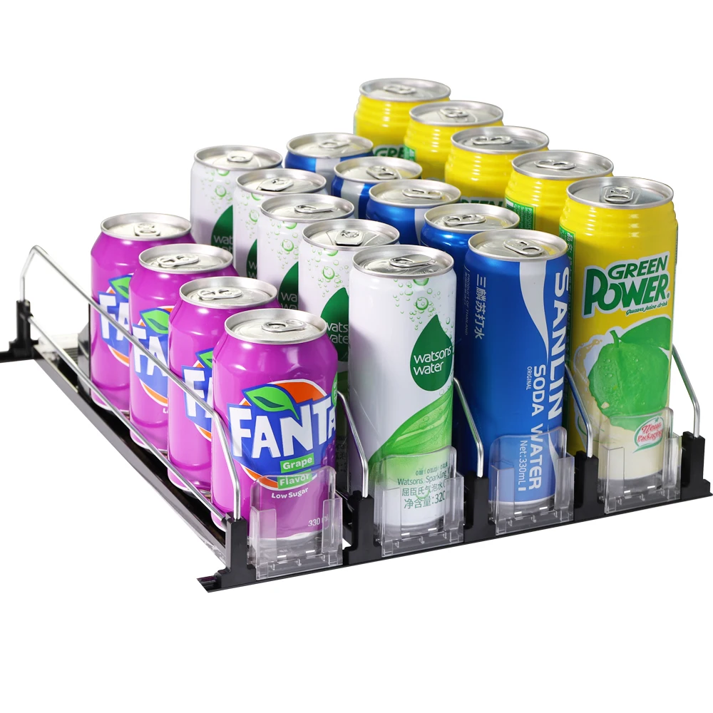Wholesale Custom Supermarket Display Rack Plastic Flex Bottle Can Roller Shelves drink organizer for fridge