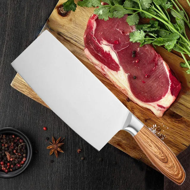 Wholesale 7 inch  stainless steel Chinese cleaver knife  with hollow stainless steel handle hot sell in Vietnam