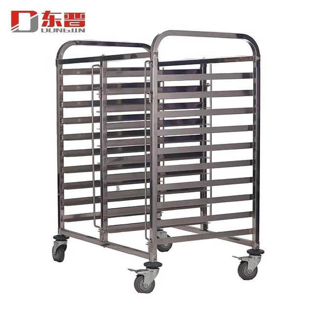 
Kitchen Restaurant Stainless Steel Ovens Bakery Movable Serving Baking Tray Rack Trolley For Food 