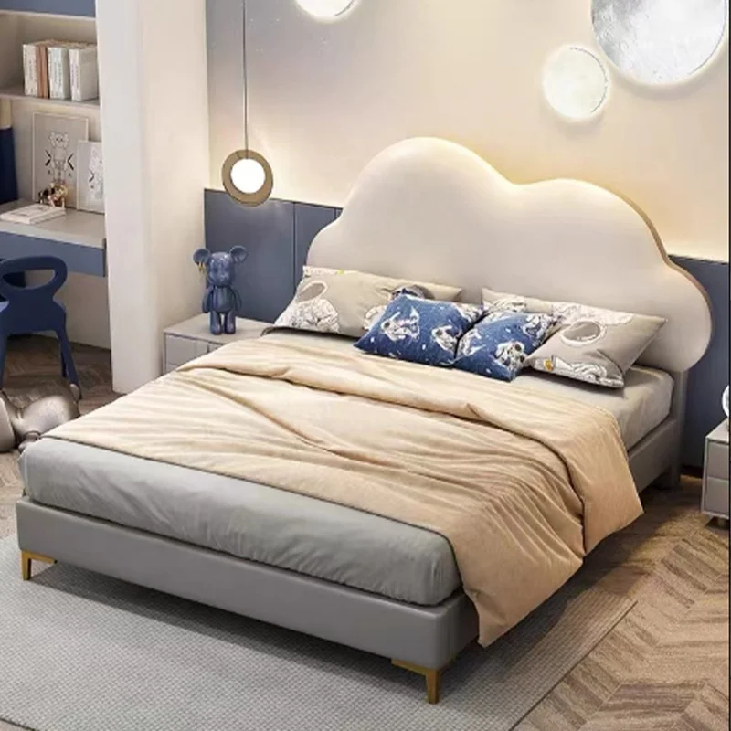 MIDOSO Modern Cloud Design Bedroom Furniture Kids Wooden Beds for Girls and Boy Hotel Furniture Children Bed Set Wood 1 Set