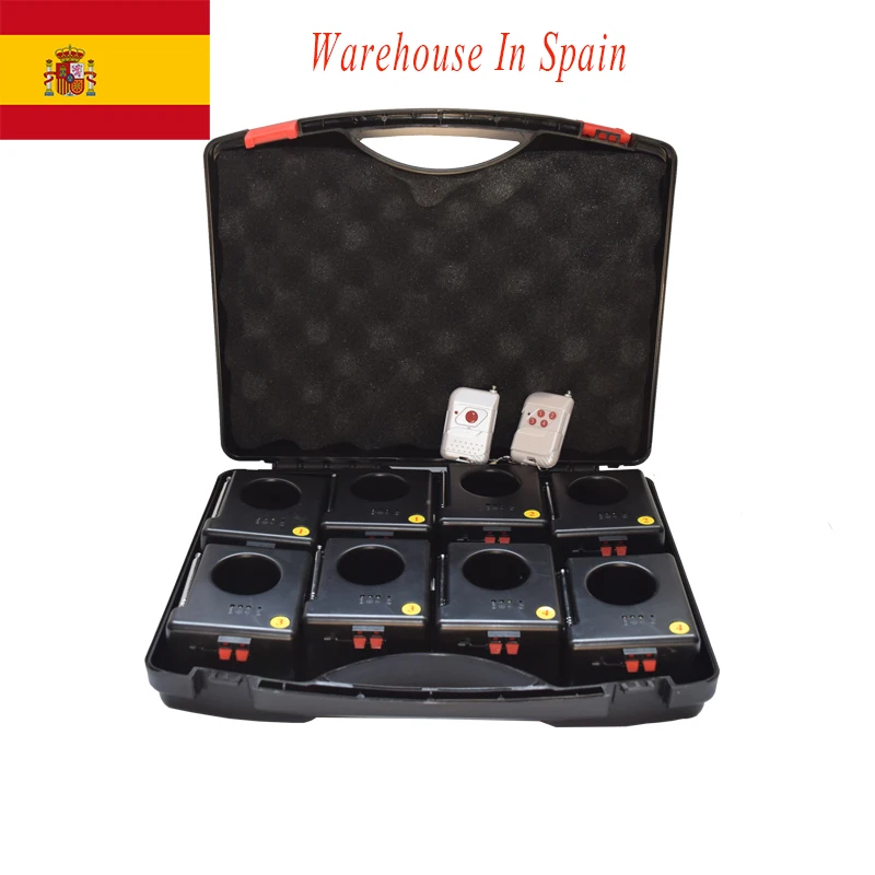 Free shipping Hot sale 12 cues 8 cues cold stage fireworks remote control with flycase for celebration firing system fireworks