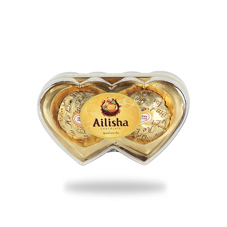R2DH молочные коробки с двойным сердцем, Сладкие шоколадные конфеты с арахисовым шариком