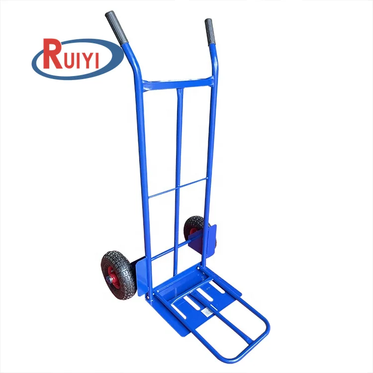 Heavy duty foldable sack trolley convertible industrial steel platform hand cart storage tool folding 2 wheel hand truck