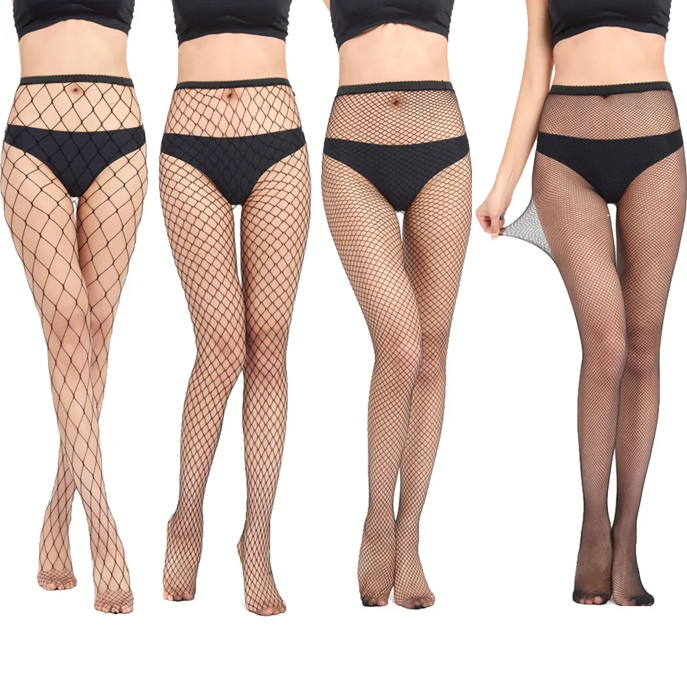 Top Thigh High Fishnet Black Pantyhose Japanese Nylon Hollow Out Sexy Stocking