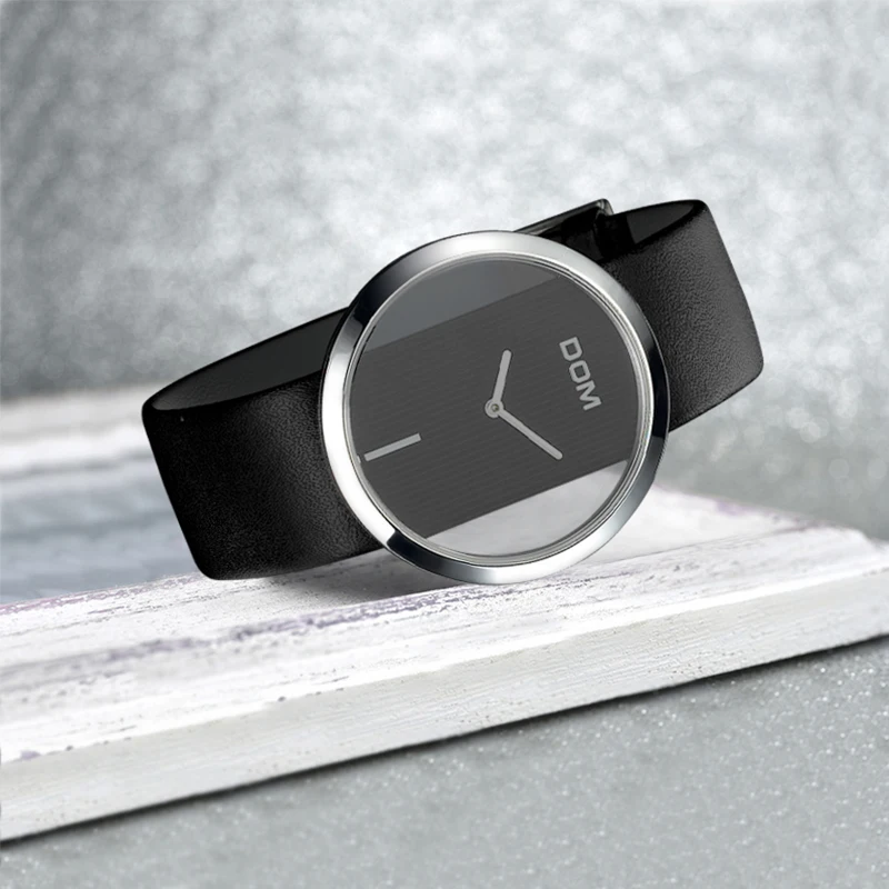 DOM 205 Fashion Women Watches Luxury Genuine Leather Bracelet Quartz Watch For Girl Female Casual Wristwatches Relogio Feminino