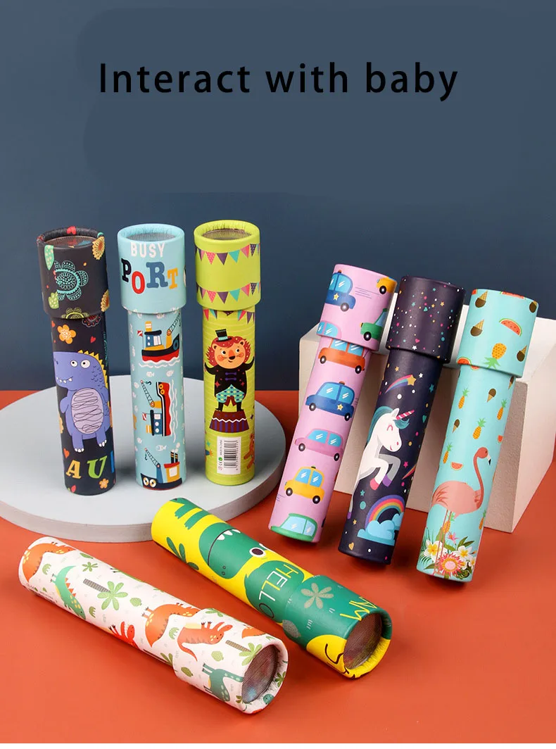 2022 magic kaleidoscope glasses prism funny children spin paper cartoon kaleidoscope children toy scalable rotation kaleidoscope