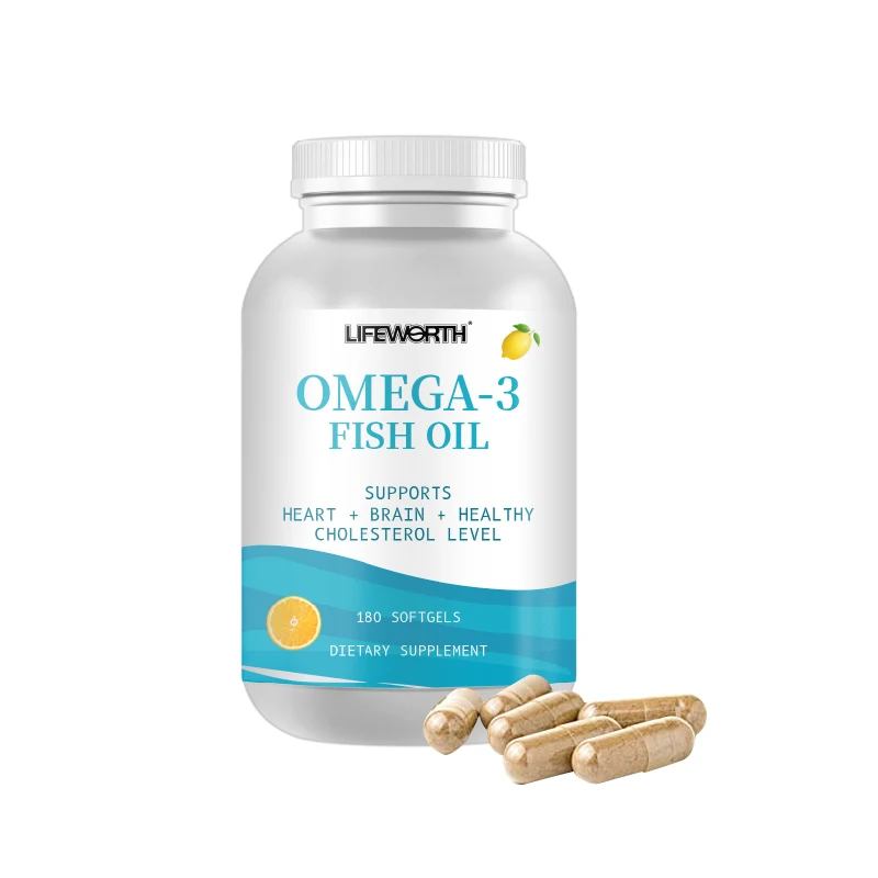 Lifeworth Formulation Omega 3 6 9 Capsules Vitamins A D3 Complex Fish Oil Softgel with Garlic Oil