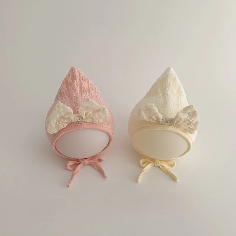 Thin newborn bow court hat baby girl princess chimney door fetal hat