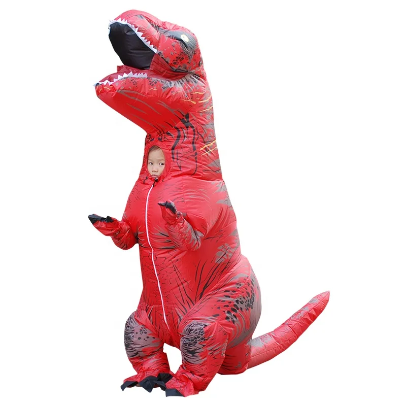 Горячая продажа надувной динозавр t rex Косплей Хэллоуин Удар вверх прогулки Рекс Динозавр талисман костюмы для взрослых детей