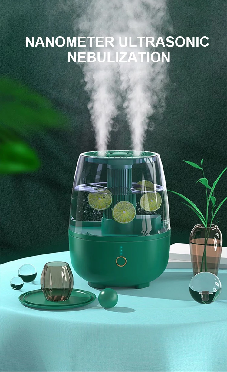 6.5L Dual Spray Humidifier Portable Air Mist Maker H2O Nano Mist  Large Water Tank Home use Ultrasonic Air Humidifier