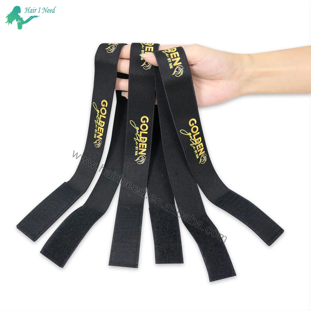Custom Logo Adjustable Custom Elastic Band for Lace Hair Lace Melt Band Designer Elastic Bands for Wig Lace Hairbands