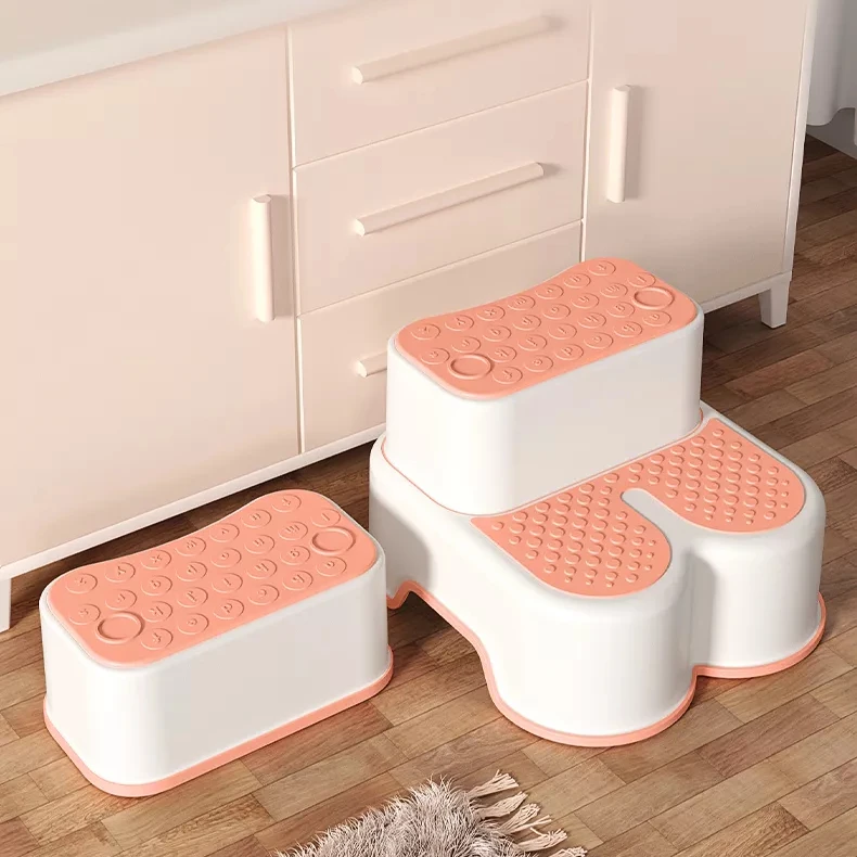 Stackable Two 2 Step Bathroom Portables Toilet Squat Helper Baby Foot Step Stepping Plastic Ottoman Footstool Stools For Kids