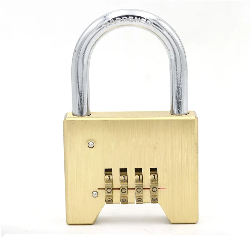 
High quality low price luggage travel square polishing surface brass digital code padlock 4 digit combination padlock 
