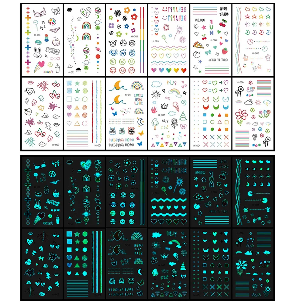 Customized die cut self adhesive vinyl or PVC clear  fluorescent luminous label stickers night glow in dark sticker  printing