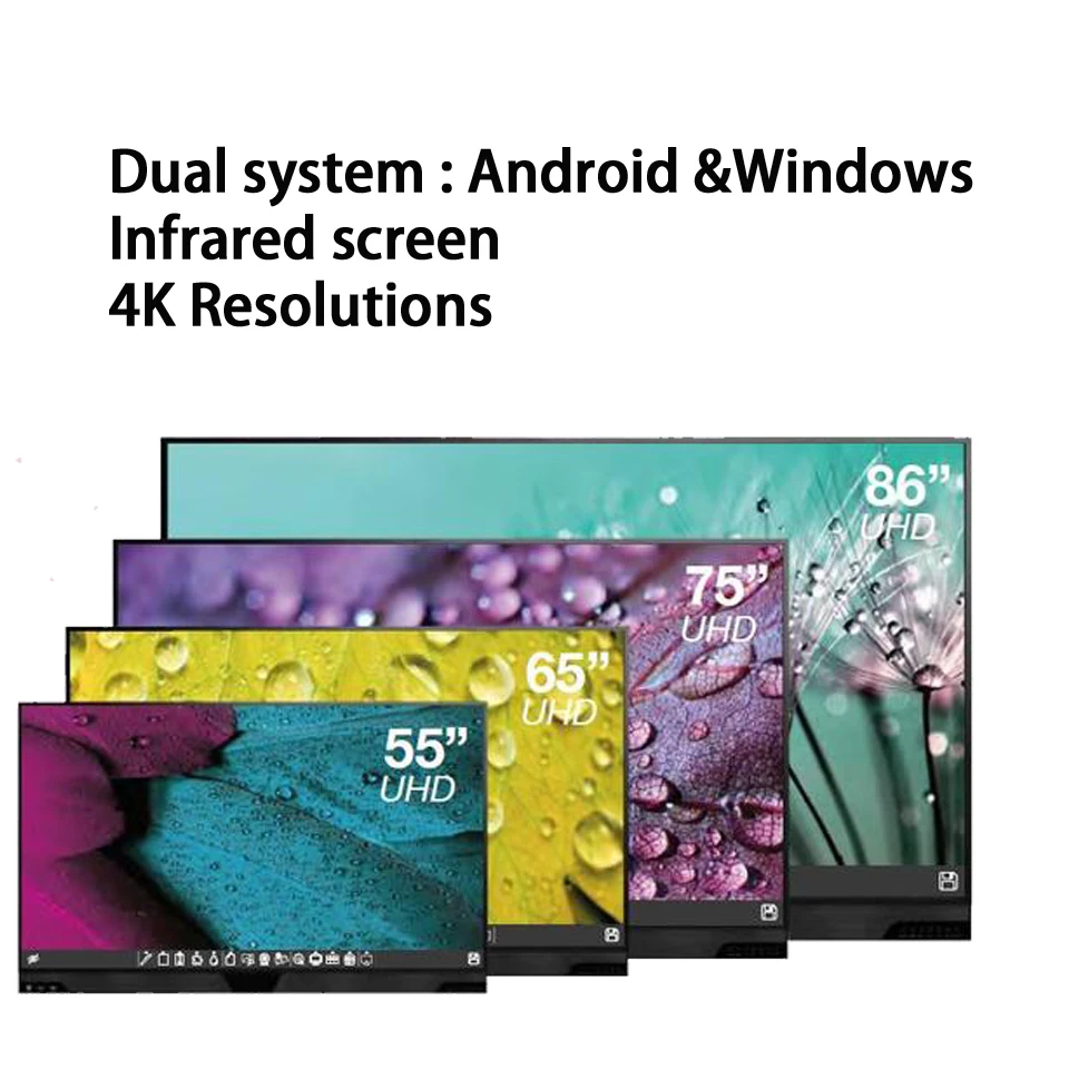  Heymi 65 дюймов в формате 4K UHD инфракрасный сенсорный экран интерактивные доски для