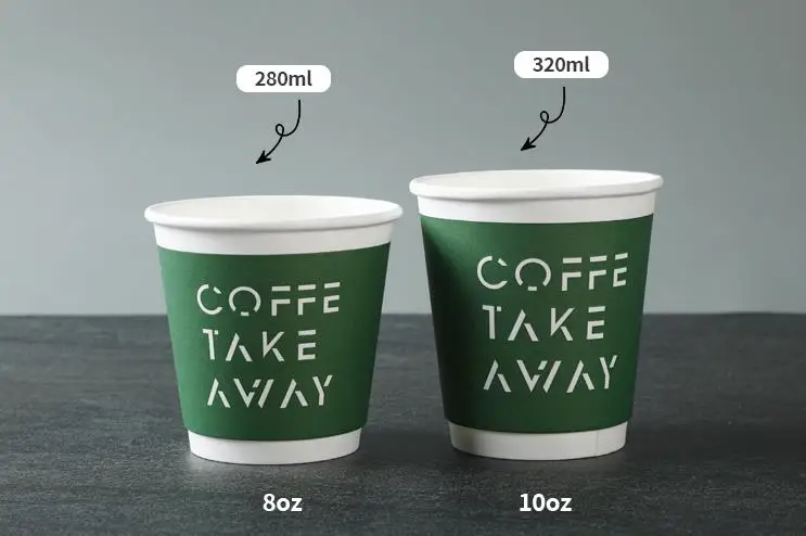Wholesale Take Away 8/10 oz Paper Cup Food Grade Bubble Tea Cups Hot Coffee Paper Cups With Lid