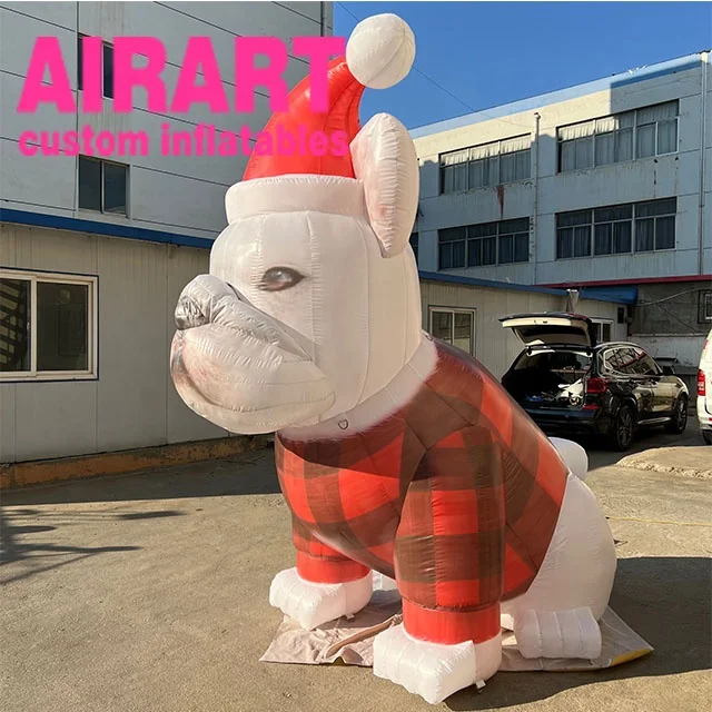 Huge advertisement inflatable Xmas mascot dog model balloon