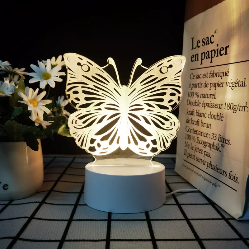 Table Lamp Wholesale LED Base 3D Illusion animation Astronaut Camera light Cute kids acrylic custom USB nightlight table lamp