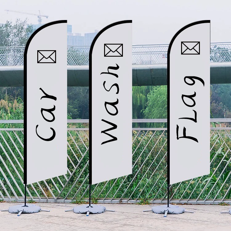 OEM Oudtoor 12Feet Tall Waterproof Polyester Advertising Feather Flag Car Wash Flag For Businesses