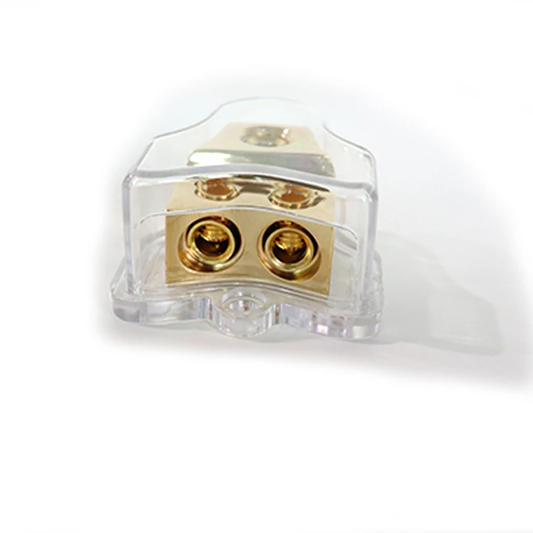 
Car Audio Power Grounding Fuse 1 in 2 Out Auto Audio Fuse Holder Pure Copper Conductor Power Distribution Module 