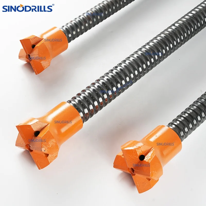 Sinodrills Self Drilling Anchor Bolt Hollow Grouting Rock Bolts Micropile Tunnel Grouting Anchor Rock Anchoring R51l R51n