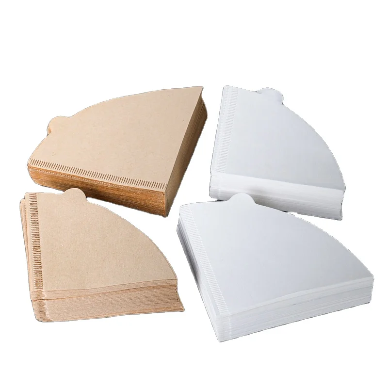 Wholesale food-grade conical disposable paper filter drip irrigation coffee filter paper with custom box.