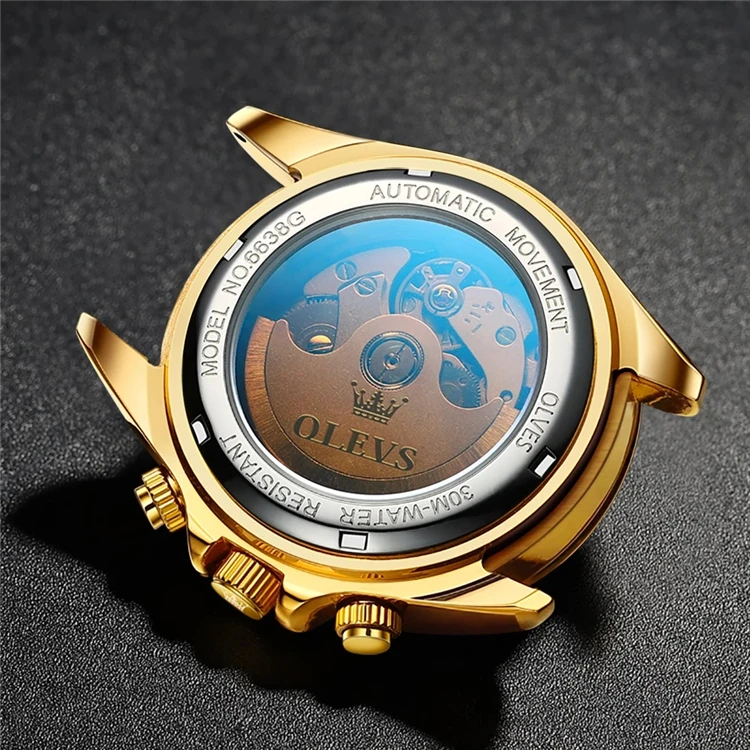 OLEVS Мужские автоматические часы Mechaincal часы водонепроницаемые часы с ремешком из нержавеющей стали на ремешке Mechaincal наручные часы для мужчин