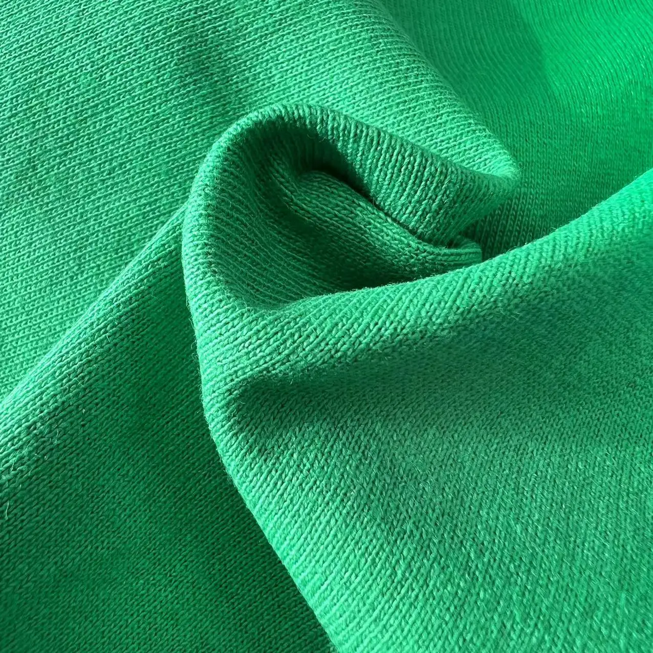 Linen hand feel 100% organic cotton heavy weight single jersey  for knit dress