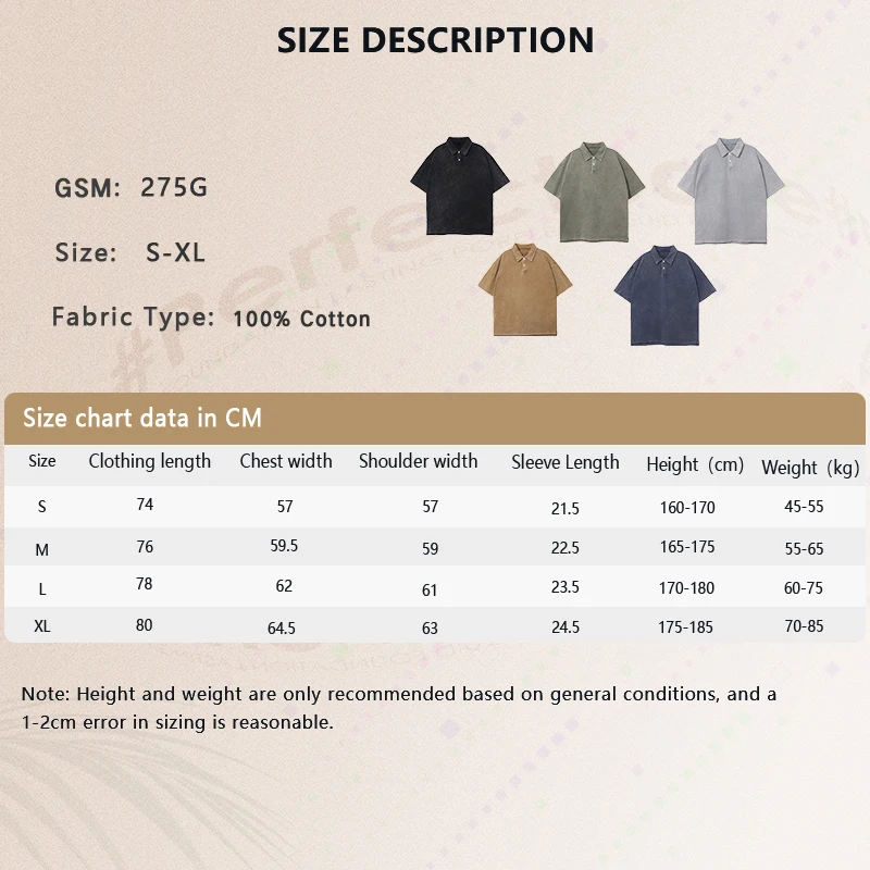 Custom Polo T-Shirt Embroidered washed Cotton polo shirt knitted oversized tshirt