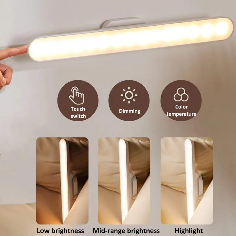 Hanging Magnetic Led Table Lamp USB Rechargeable Magnetic Lamp with Touch Control Adjustable Color Temperature Led Magnetic Lamp