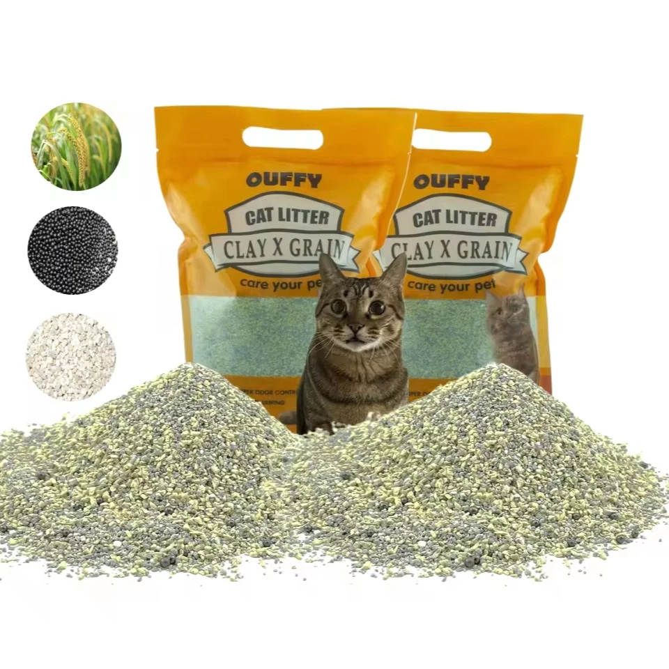 Premium Cat Litter Strong Clumping and Easy Clean Dust-Free Bentonite Mix Millet Sodium Clay for Convenient Cleaning