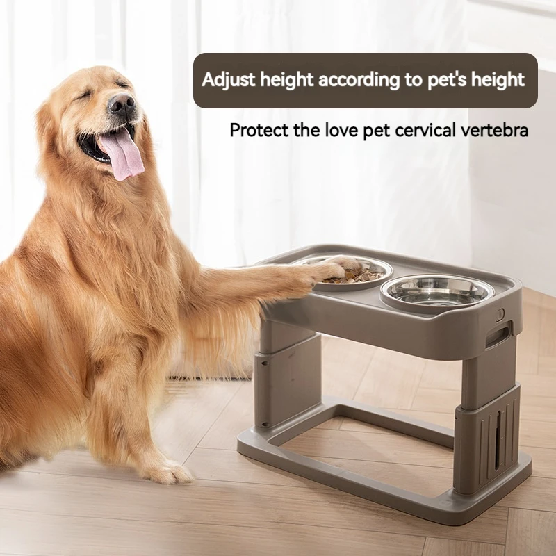 Adjustable Stainless Steel Folding Pet Bowl Amazon Cross-Border Dog Feeder & Bowls for Pets