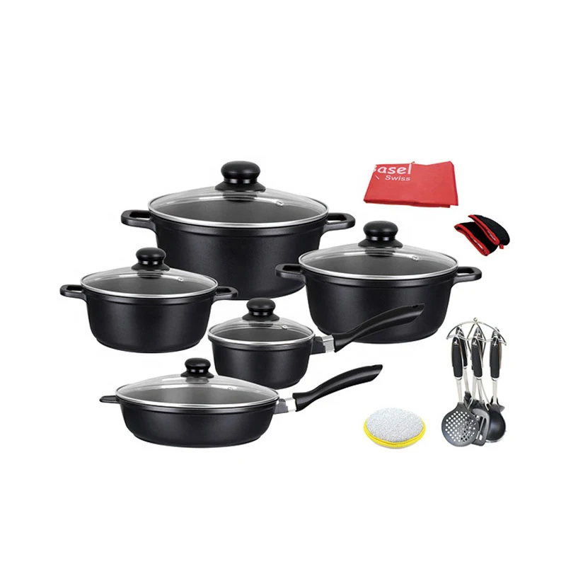 14 pcs Hight quality kitchenware nonstick aluminium cooking pan set pots cookware sets