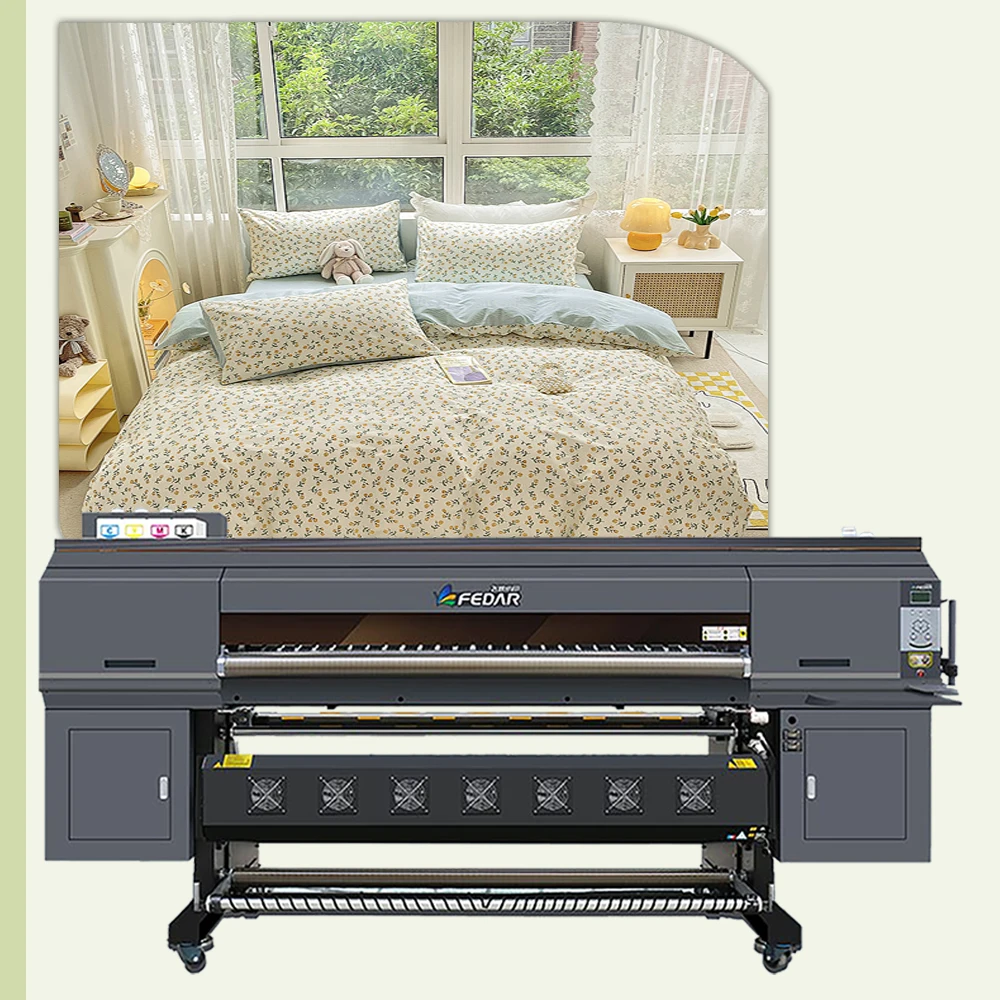 Large format1900mm  best wide format dye sublimation roll to roll digital fabric printer large format 8 Epson print heads