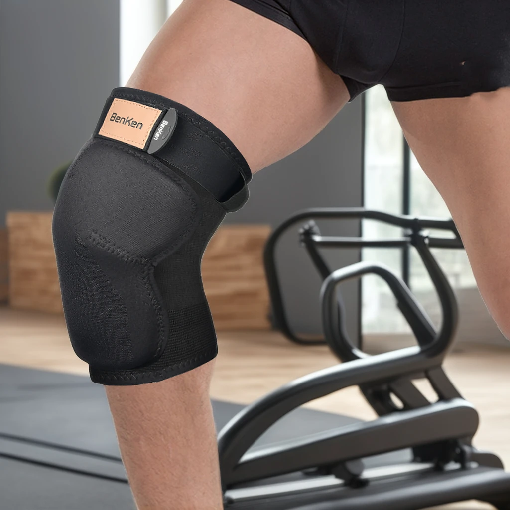 Benken Adult Fitness ski Shockproof Knee Brace Non-Slip Stretchable Sports Kneepad Flexible Basketball Sport Protective Knee pad