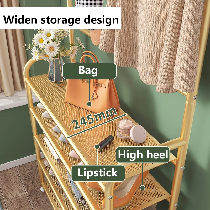 Smart-Furn 3 in 1 Entrance Coat Rack with Shoe Bench 4-5 tiers Storage Shelves Freestanding Shoes Rack for Home Office Bedroom