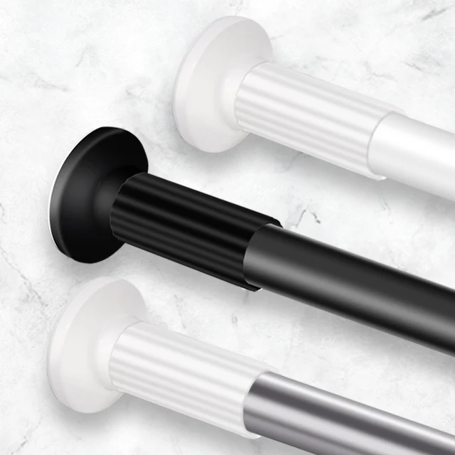 Plastic Steel bathroom curtain with rod 16mm curtain pole Curtain Pole Track With Accessories