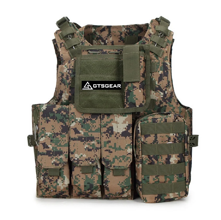 VT10 C15 CAMO multi-function tactical vest vest triple magazine CS training uniform camouflage camping protective equipment