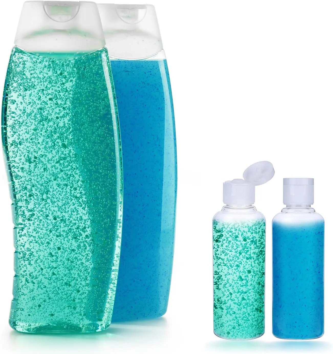 Plastic PET Flip Lid Lotion Bottles 5-100ml Clear Cosmetic Sample Container