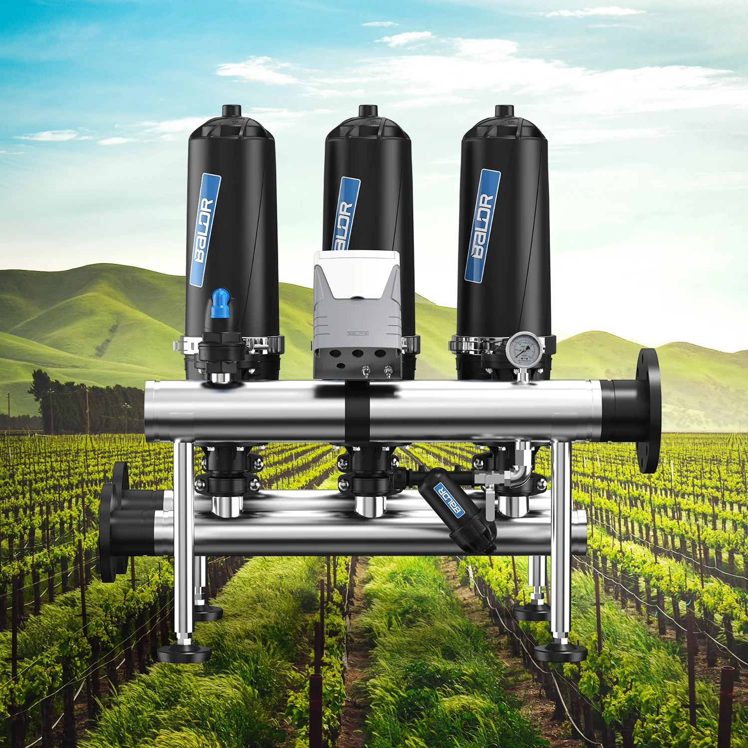 T Type 3 inch 3 Units agriculture and landscape irrigation Backwash Disc Filter filtration system irrigation water filter