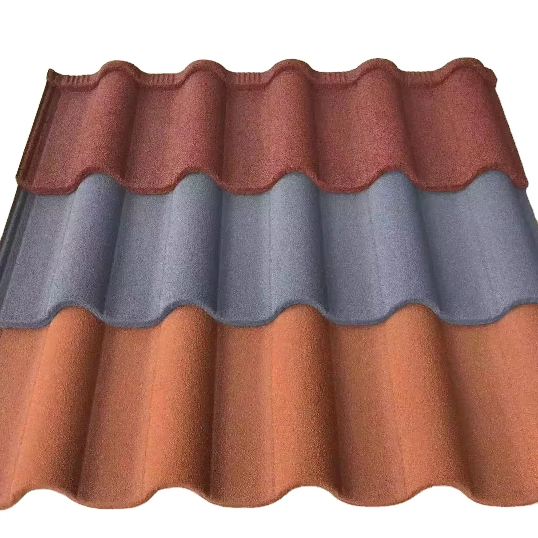 Coated Roof Tiles Sheets Roofing Hot Sale Round Wave Roof Shingle Color Stone Chips Apartment Traditional 860mm