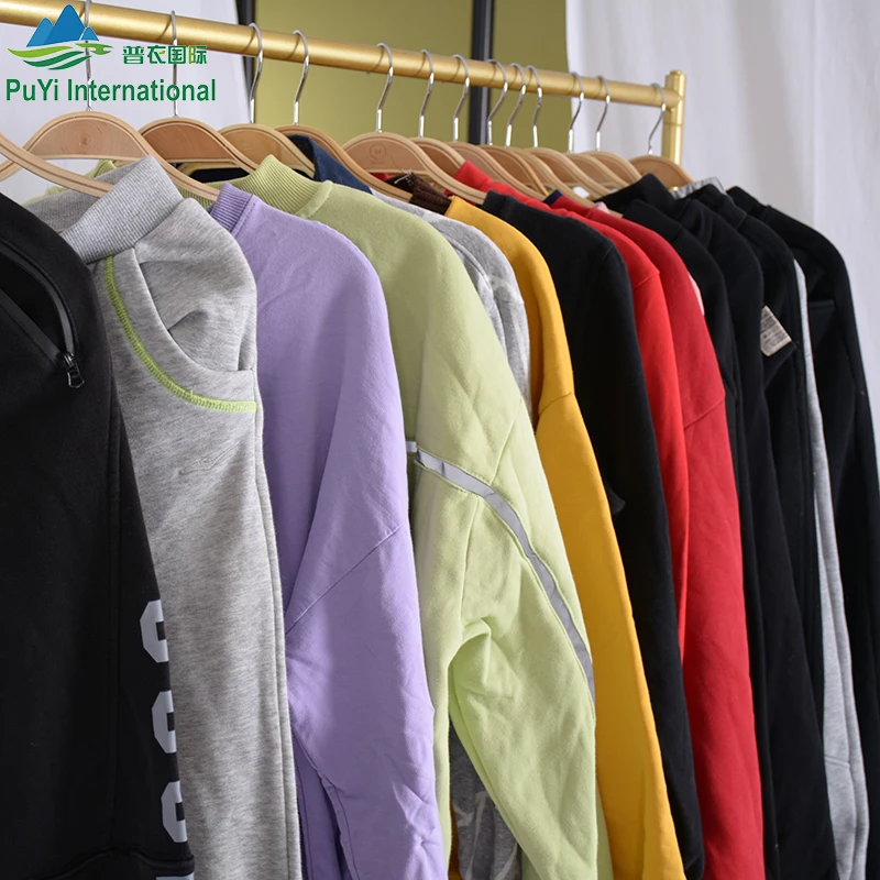 branded used thick hoody sportswear korean bales mixed used clothing 45kg clothes used man clothing