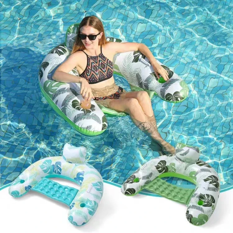 Summer Water Pool Playground Inflatable Floating Row Recliner Water Loungers