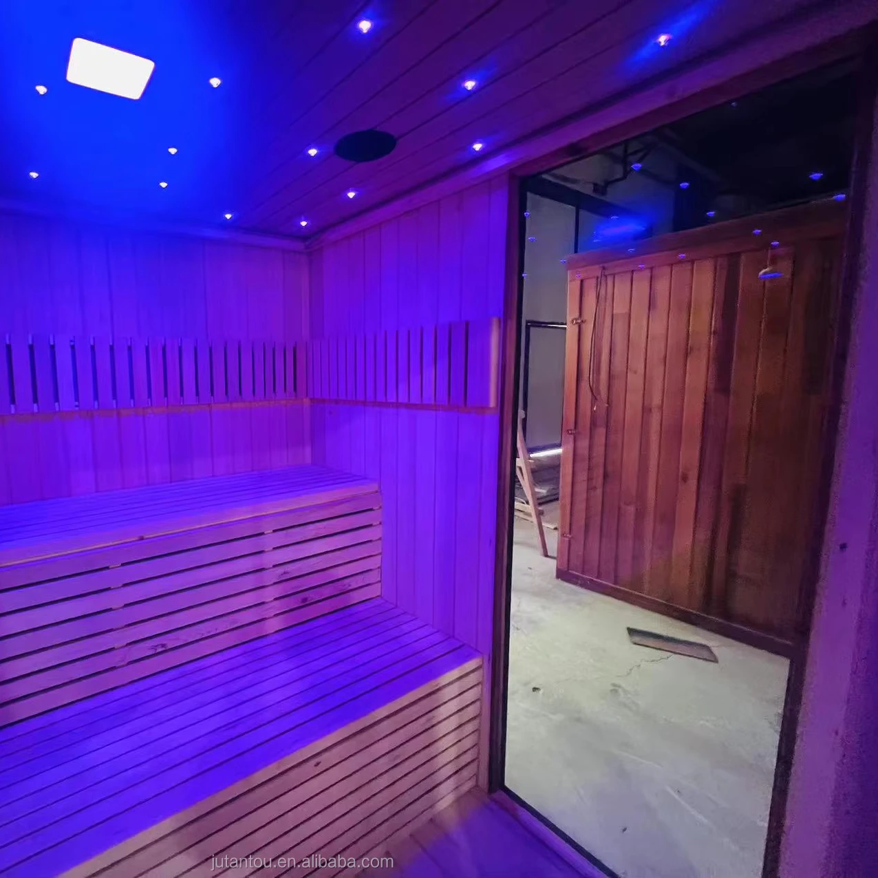 Custom Luxury Outdoor Red Cedar 6-8 Persons Traditional Steam Sauna Room